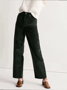 Madewell Forest Green Wide-Leg Corduroy Pants